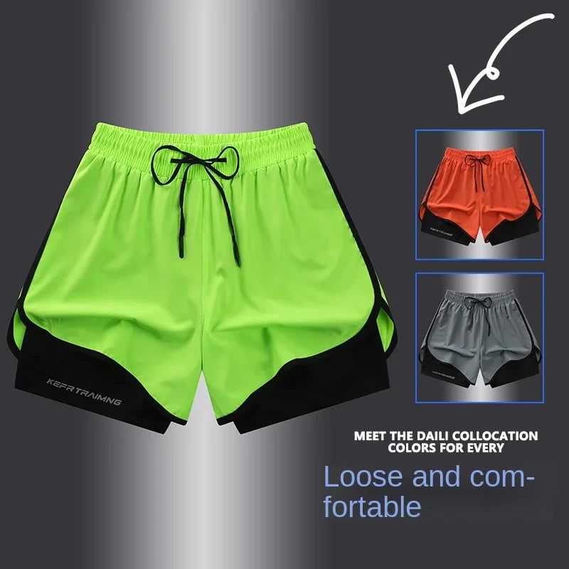 Two-layered gym running shorts by The Clothing Company Sydney, featuring a breathable fitness design with lightweight fabric.