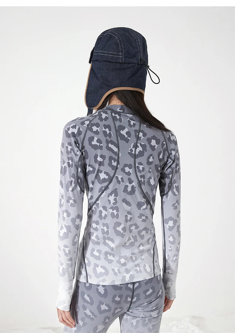 Women's 2-piece winter ski base layer set from The Clothing Company Sydney, microfiber fleece thermal underwear with pants