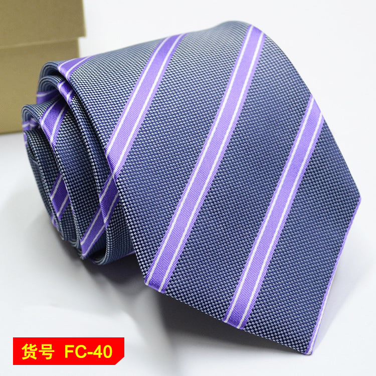 Men's Jacquard tie from The Clothing Company Sydney featuring floral and solid patterns, 7-8cm wide accessory for formal wear