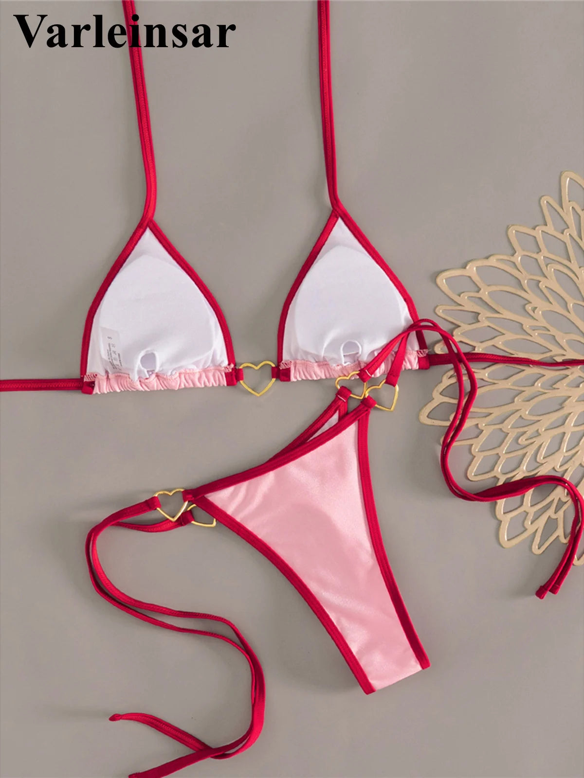 2 Piece Halter Mini Micro Thong Bikini Swimwear Swimsuit Two-pieces Bikini set Padded Bather Bathing Suit