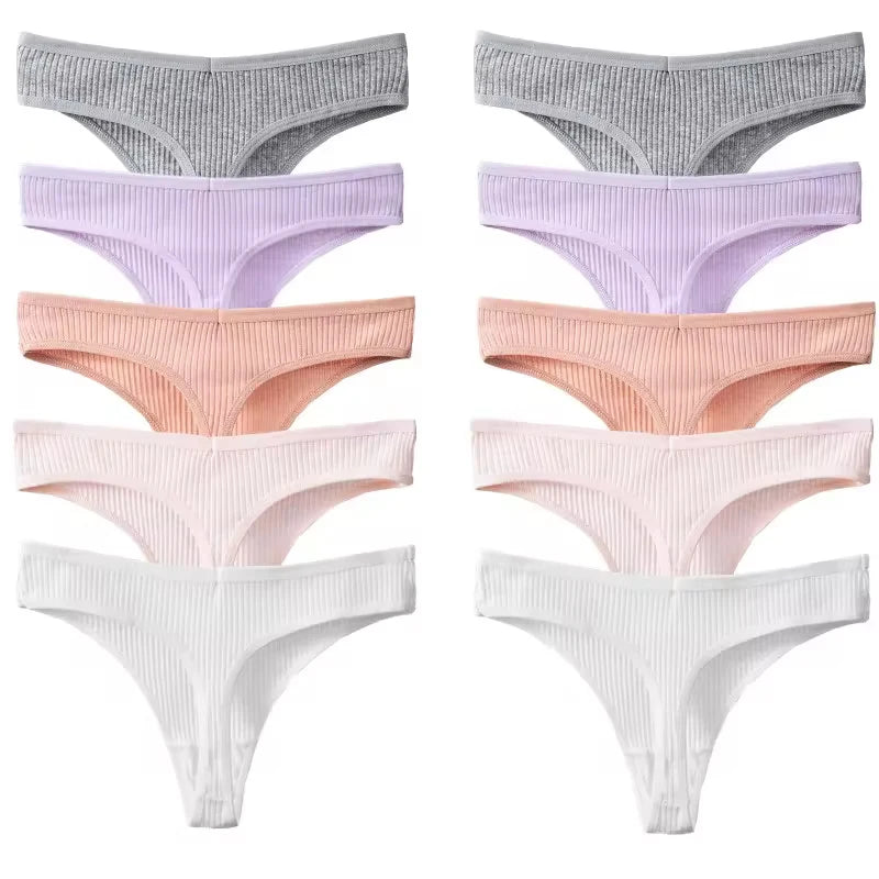 10 Piece Women's Panties Cotton Striped Underwear Sports Thongs Lingerie Soft Comfortable G-Strings Hot T-Backs The Clothing Company Sydney