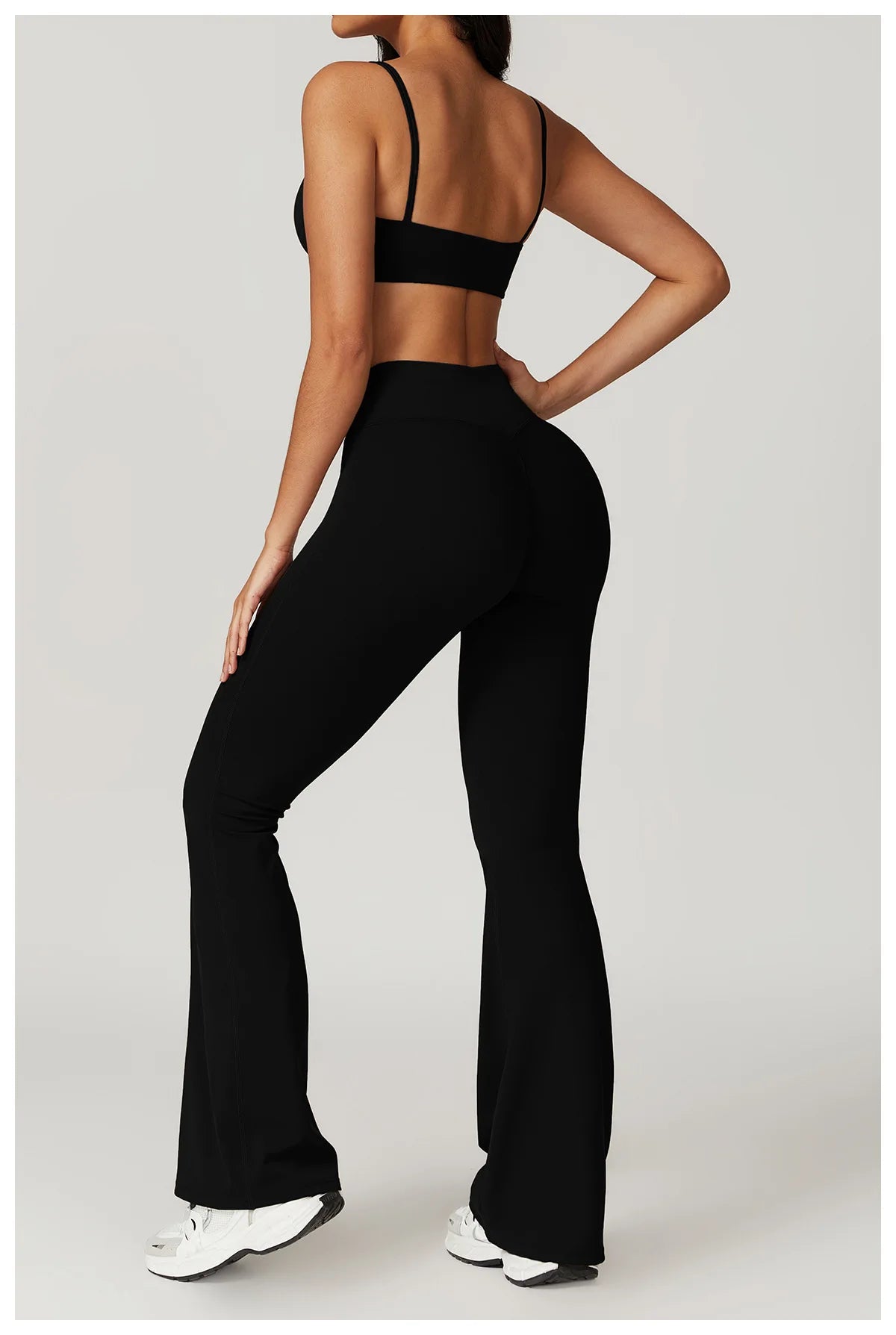 Two-piece women's fitness yoga and gym sportswear set with crop top, sports bra, and leggings, by The Clothing Company Sydney.