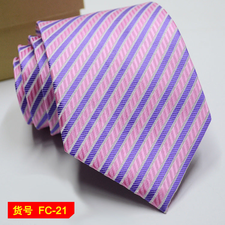 Men's Jacquard tie featuring floral and solid designs, 7-8cm width, from The Clothing Company Sydney accessories collection.