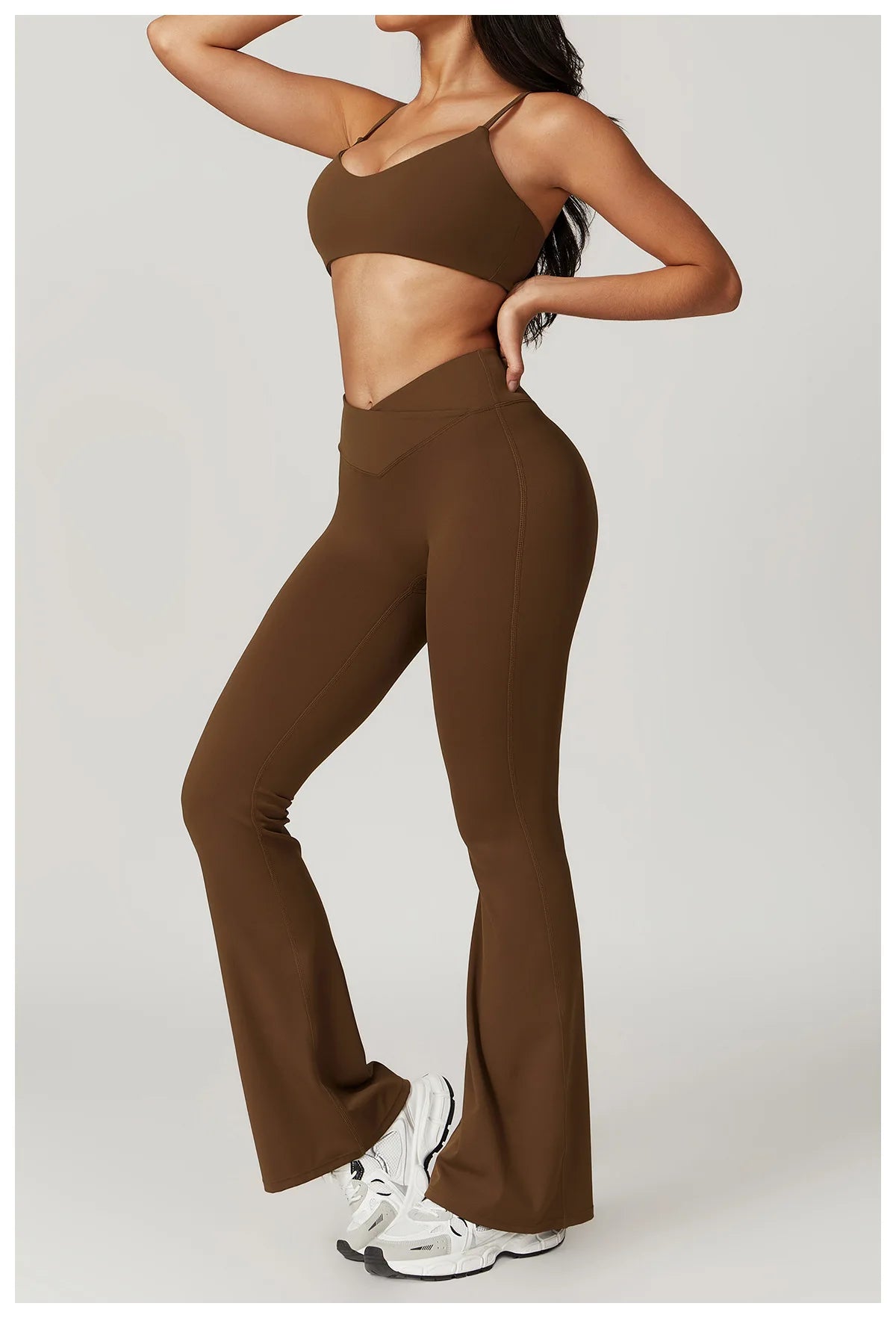 Women’s fitness short sleeve crop top and gym leggings sportswear set by The Clothing Company Sydney, perfect for yoga and workouts.