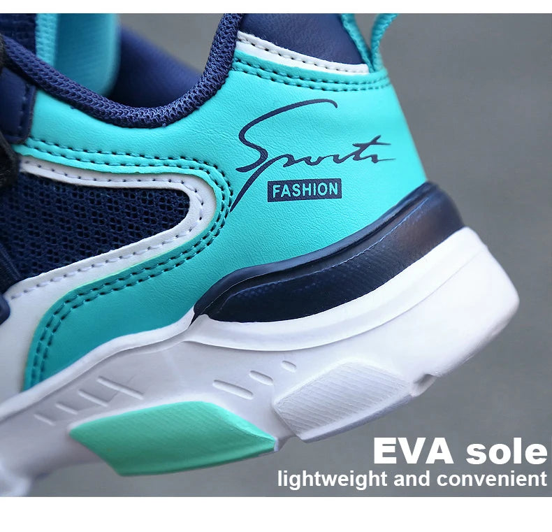 Kids' breathable summer sneakers by The Clothing Company Sydney, mesh running shoes with hook and loop straps for boys and girls.