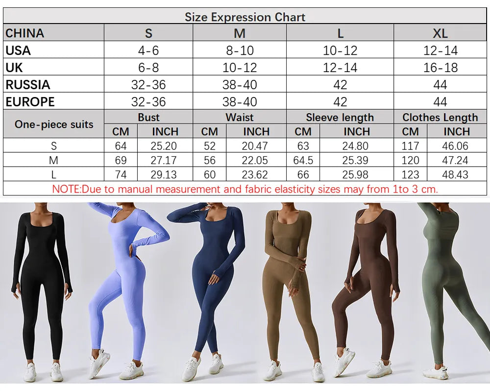 Women's tracksuit Yoga Set Yoga Jumpsuits One Piece Workout Long Sleeve Rompers Sportswear Gym Set Workout Clothes The Clothing Company Sydney