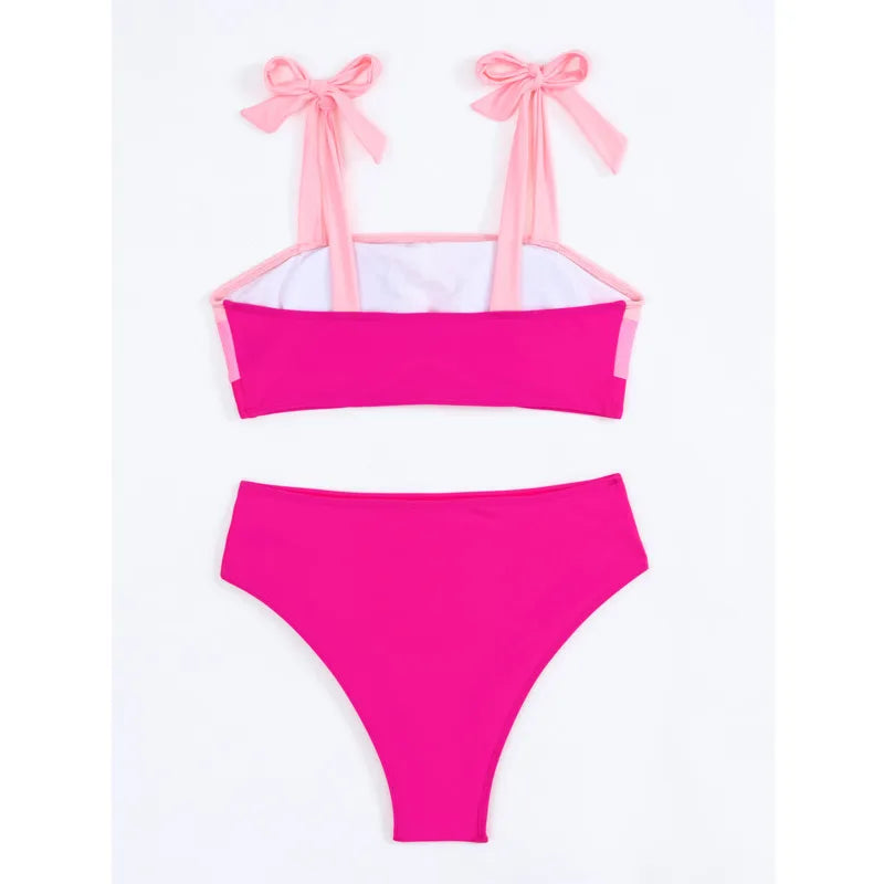 Pink sexy bikini set by The Clothing Company Sydney featuring push-up design, Brazilian style swimwear for women at the beach or pool.