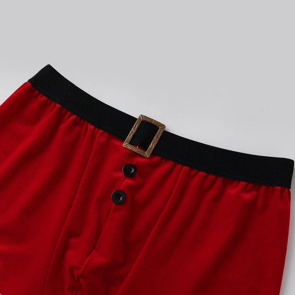 Men's Christmas lingerie set with red and white boxer briefs and Santa hat, holiday-themed underwear by The Clothing Company Sydney