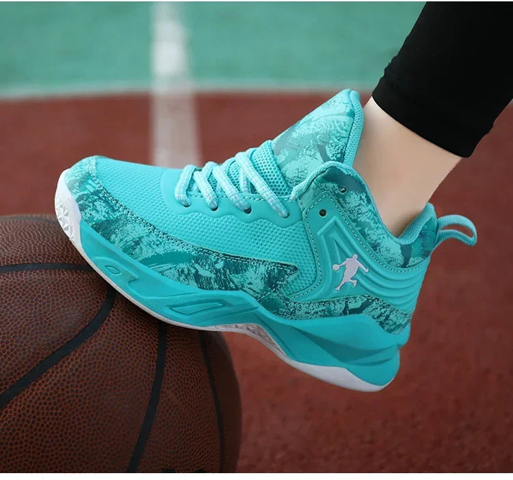Kids basketball shoes by The Clothing Company Sydney, non-slip sports sneakers with colorful design and supportive sole for active play.