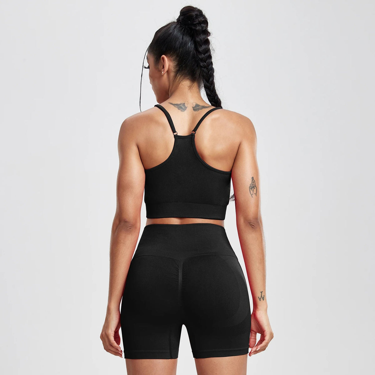 Womens Two Piece Set Peach Shorts Trackuists Gym Yoga Running Halter Fitness Shorts Push Up Bra Top Set The Clothing Company Sydney