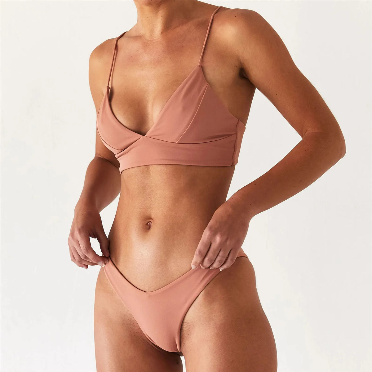 2 Piece Women's Push Up High Cut Bikini Set Two Piece Low Waist Swimsuit Fashion Swimming Set With Chest Pad Swimwear - The Clothing Company Sydney