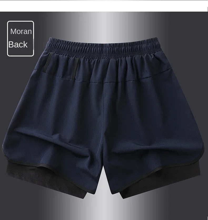 Two-layered fitness running shorts by The Clothing Company Sydney, featuring a lightweight design and breathable fabric for active wear.