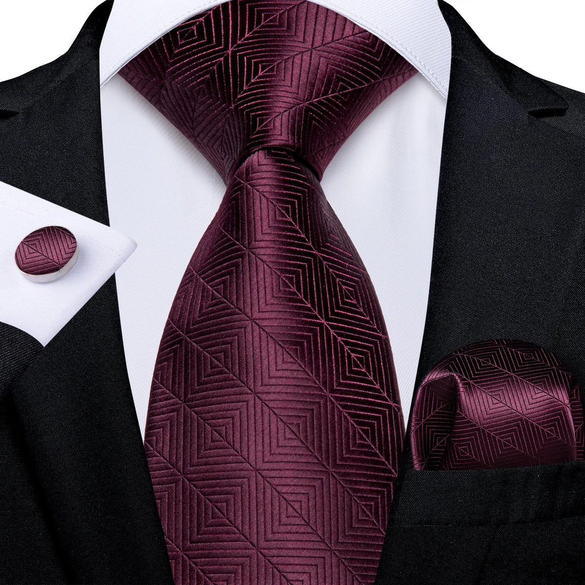 Luxury purple paisley silk tie set for men, 8cm wide, with matching accessories from The Clothing Company Sydney.