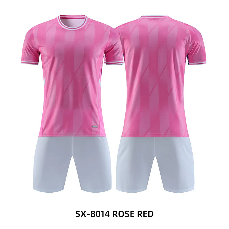 Adult kids football jerseys and soccer uniform set by The Clothing Company Sydney, featuring quick-drying sportswear and futsal tracksuit.
