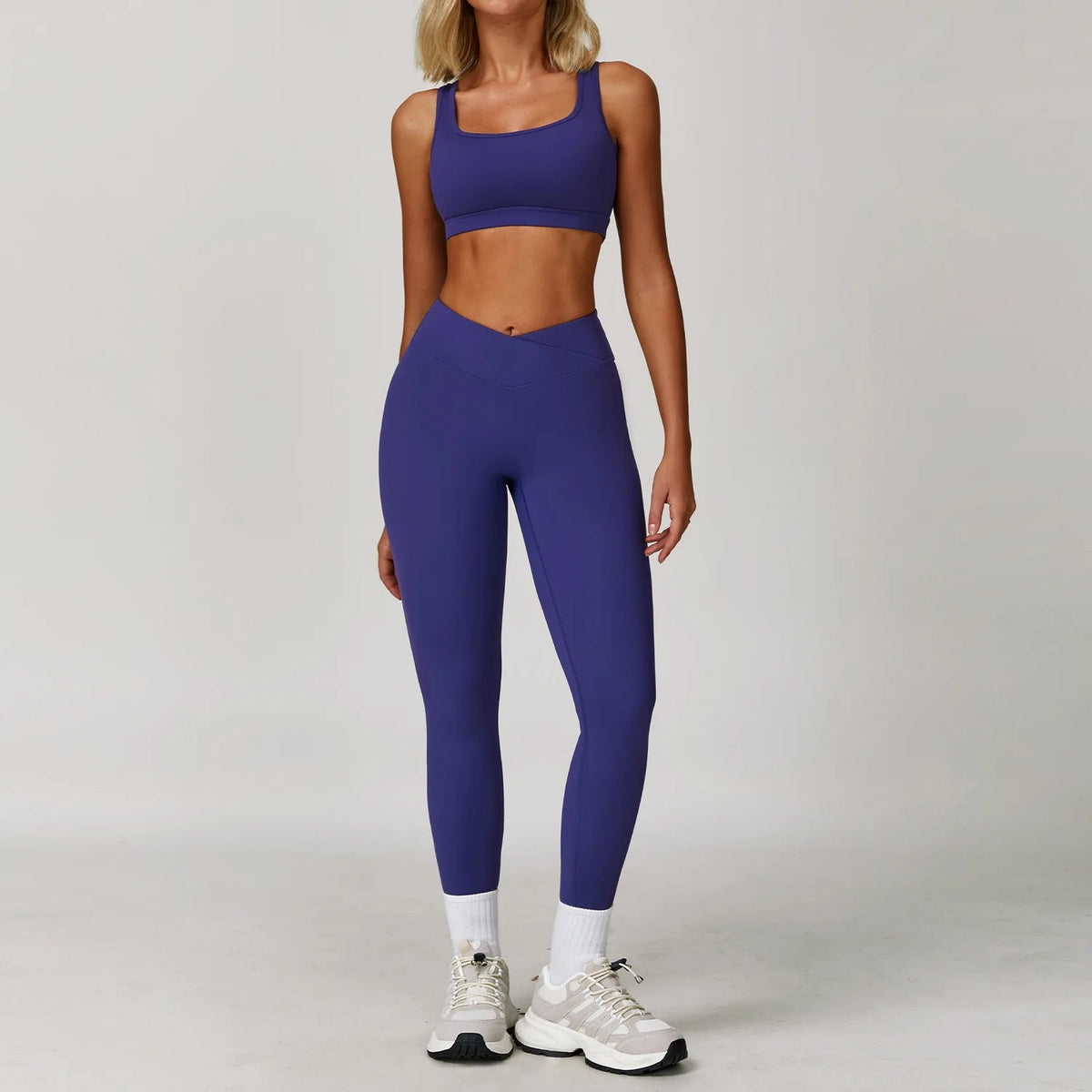 The Clothing Company Sydney women's fitness yoga and gym outfit set with sports bra and matching leggings, ideal for workout and running.