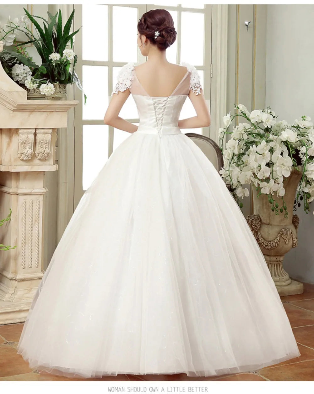 Plus Size Wedding Dress Floor-length Back Strap Lace Flower Wedding Dress The Clothing Company Sydney