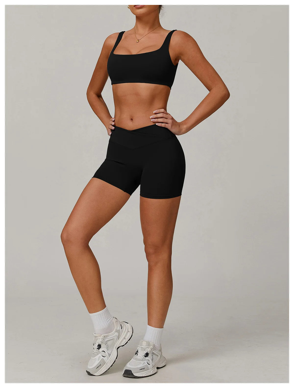 Two-piece women’s yoga and workout set including sports bra and leggings from The Clothing Company Sydney, ideal for gym and running.
