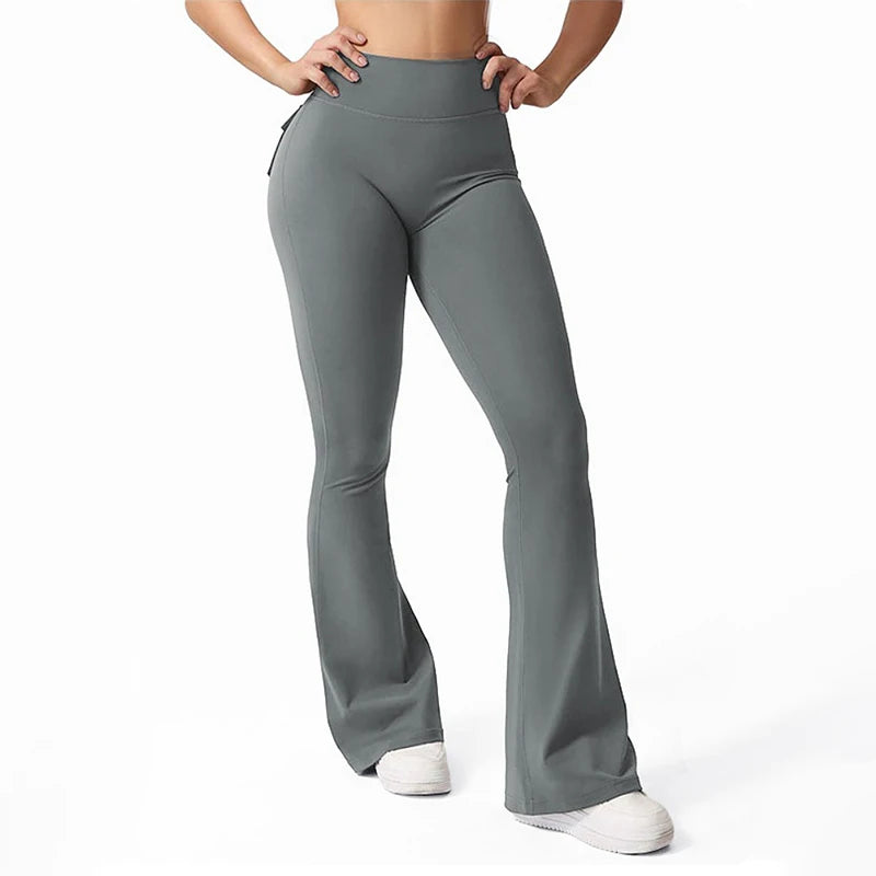 Flared Gym Push Up Impact Leggings Hip Lifting Running Workout Pocket Quick-Dry Yoga Pants The Clothing Company Sydney
