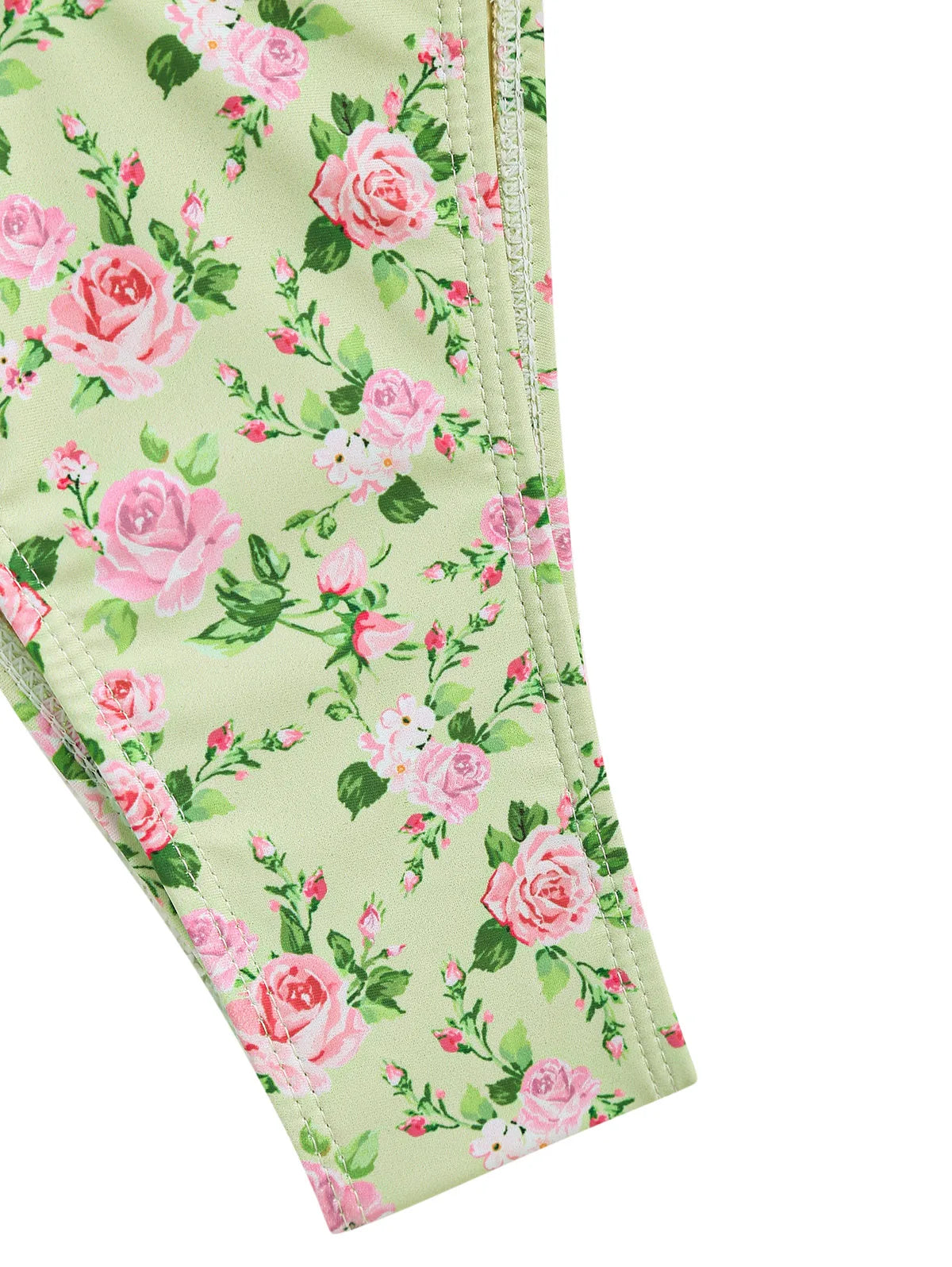 Women's floral halter bikini set with bow decoration and tie sides, made by The Clothing Company Sydney.