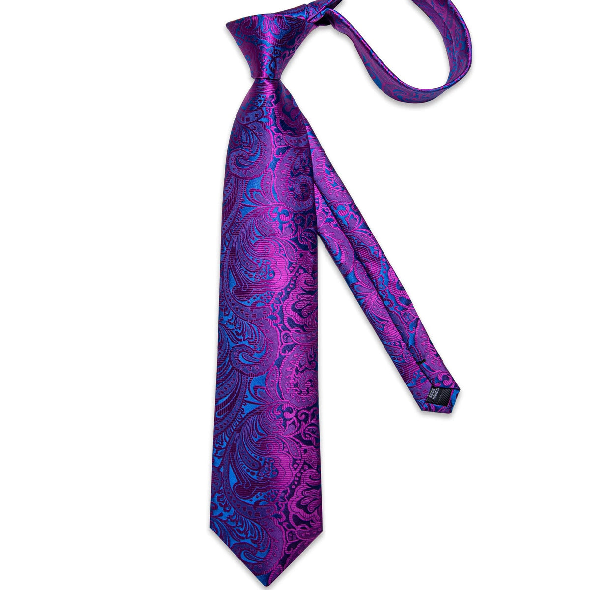 Luxury purple paisley silk tie set for men, 8cm width, featuring matching accessories from The Clothing Company Sydney.