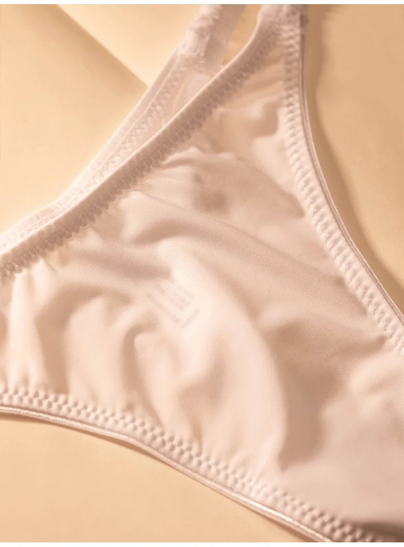 Women’s leopard print G-string thong by The Clothing Company Sydney, seamless ice silk lingerie with T-back design.