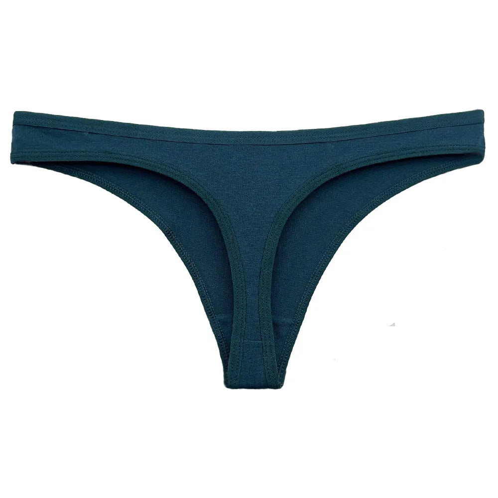 Five-piece set of cotton mix G-string panties for women, featuring comfortable thong lingerie from The Clothing Company Sydney.