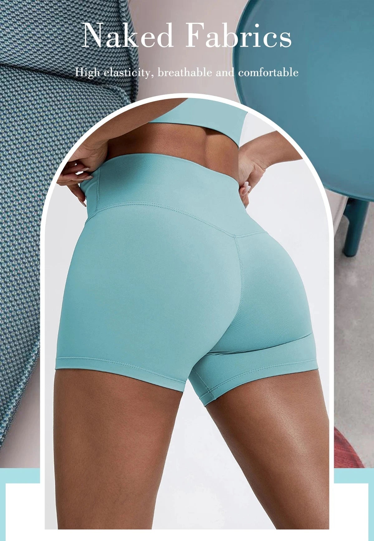Women's high-waist fitness gym leggings and workout shorts by The Clothing Company Sydney, designed for cycling and yoga.