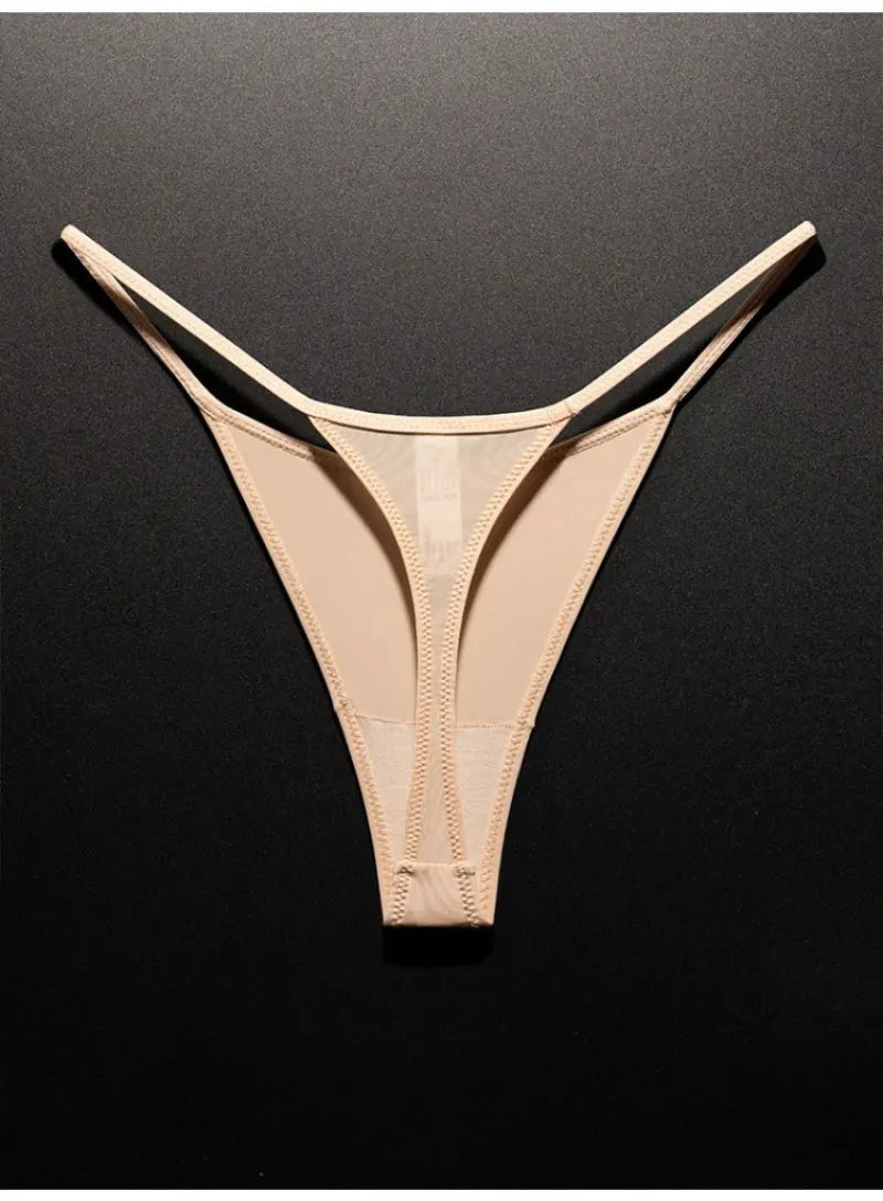 Seamless low waist leopard print G-string panties by The Clothing Company Sydney, featuring T-back design and ice silk material.