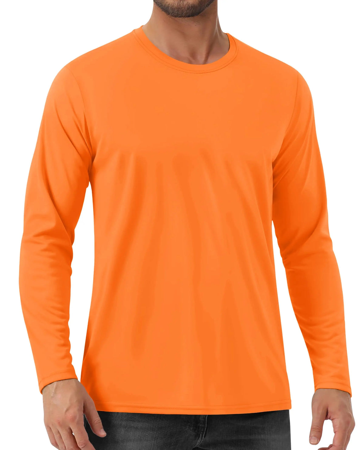 Men's UPF 80+ sun protection athletic long sleeve T-shirt by The Clothing Company Sydney, quick-dry performance sports rash guard