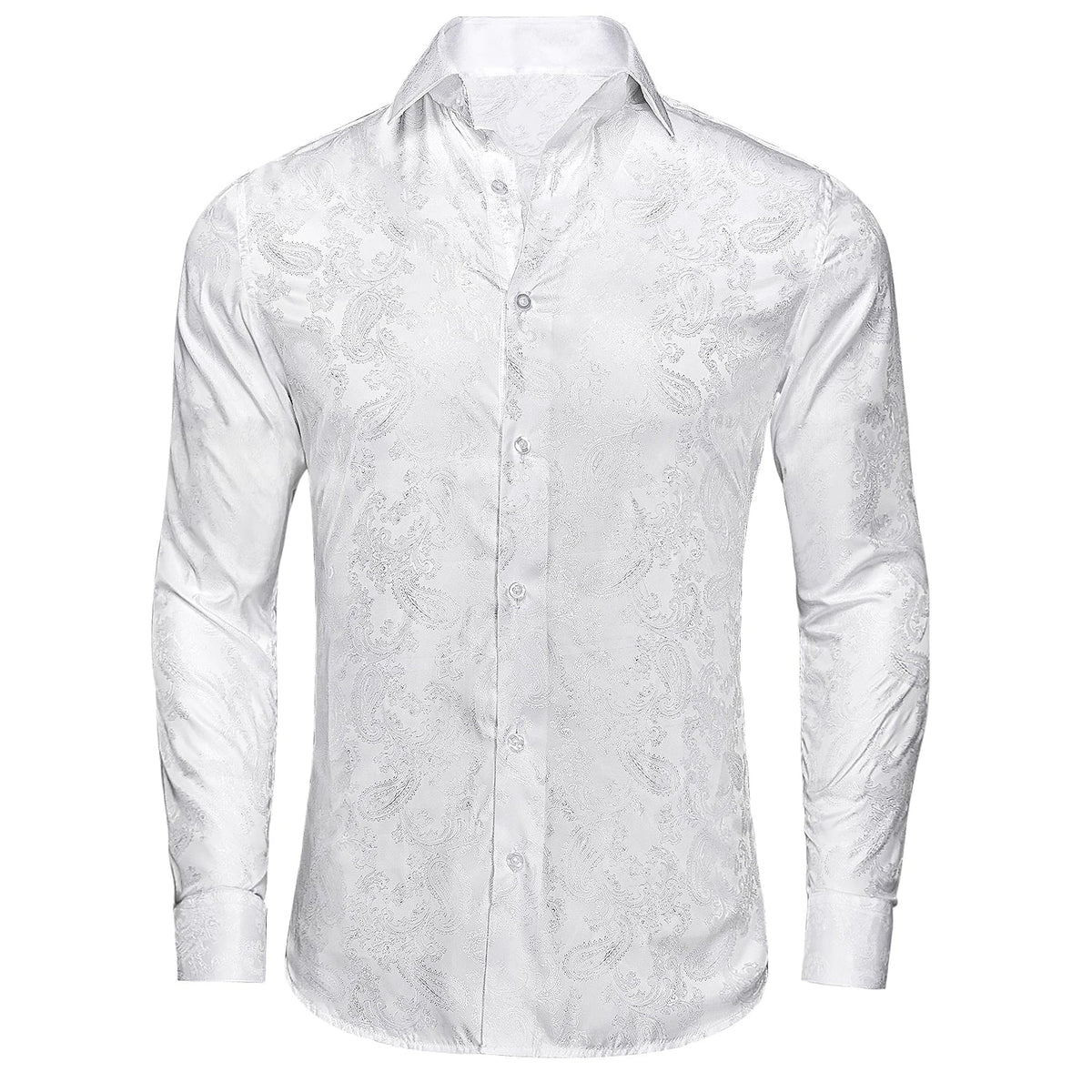Sky blue men's paisley long sleeve shirt by The Clothing Company Sydney, suitable for spring, autumn, business, or wedding occasions.