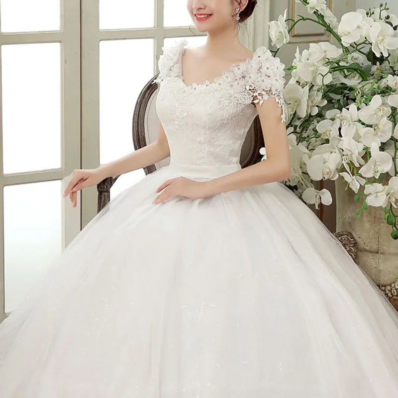 Plus Size Wedding Dress Floor-length Back Strap Lace Flower Wedding Dress The Clothing Company Sydney