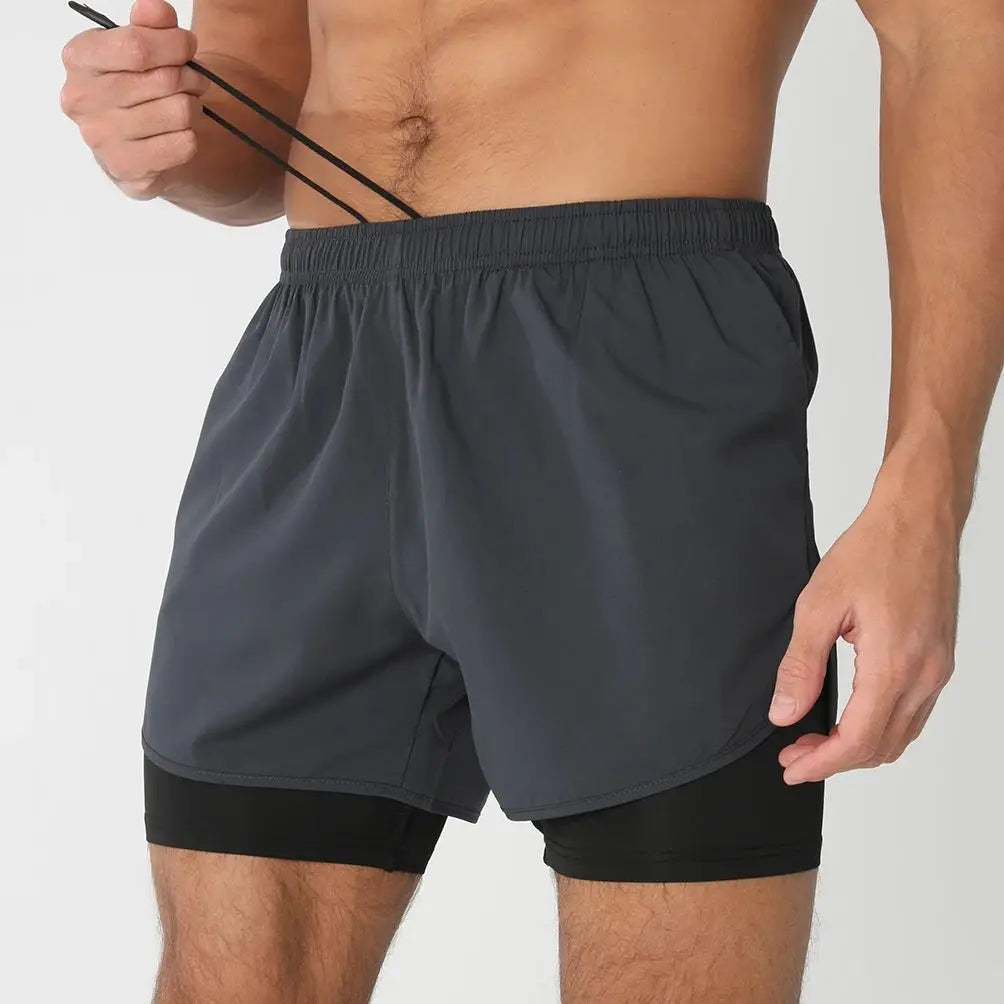 Men's lightweight breathable gym running shorts with liner, pockets, towel loop, quick dry fabric, by The Clothing Company Sydney