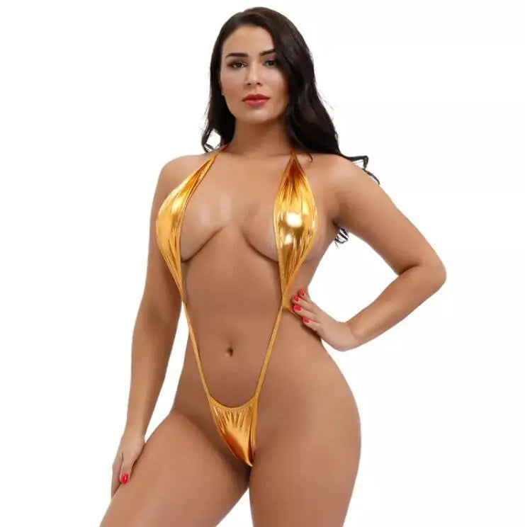Black one-piece three-point swimsuit by The Clothing Company Sydney, featuring a sleek design and adjustable straps.
