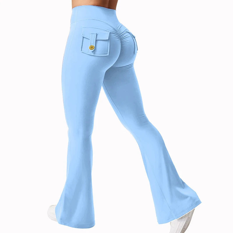 Flared Gym Push Up Impact Leggings Hip Lifting Running Workout Pocket Quick-Dry Yoga Pants The Clothing Company Sydney
