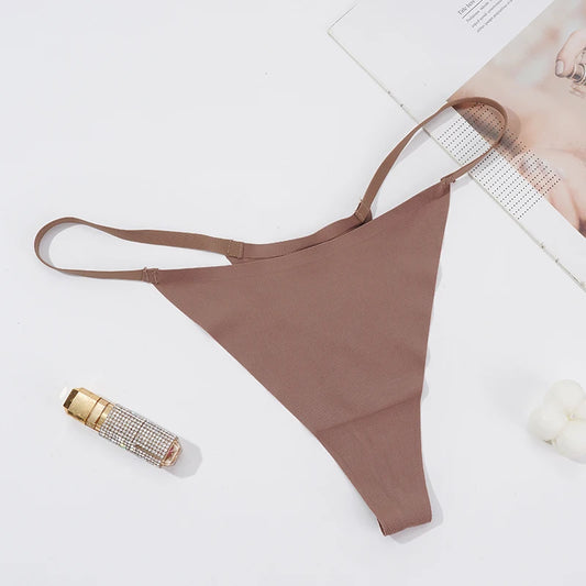 Women's Seamless Underpants Ice Silk Thongs Low Waist Bikini T-back Solid Color Traceless G-String Panties The Clothing Company Sydney