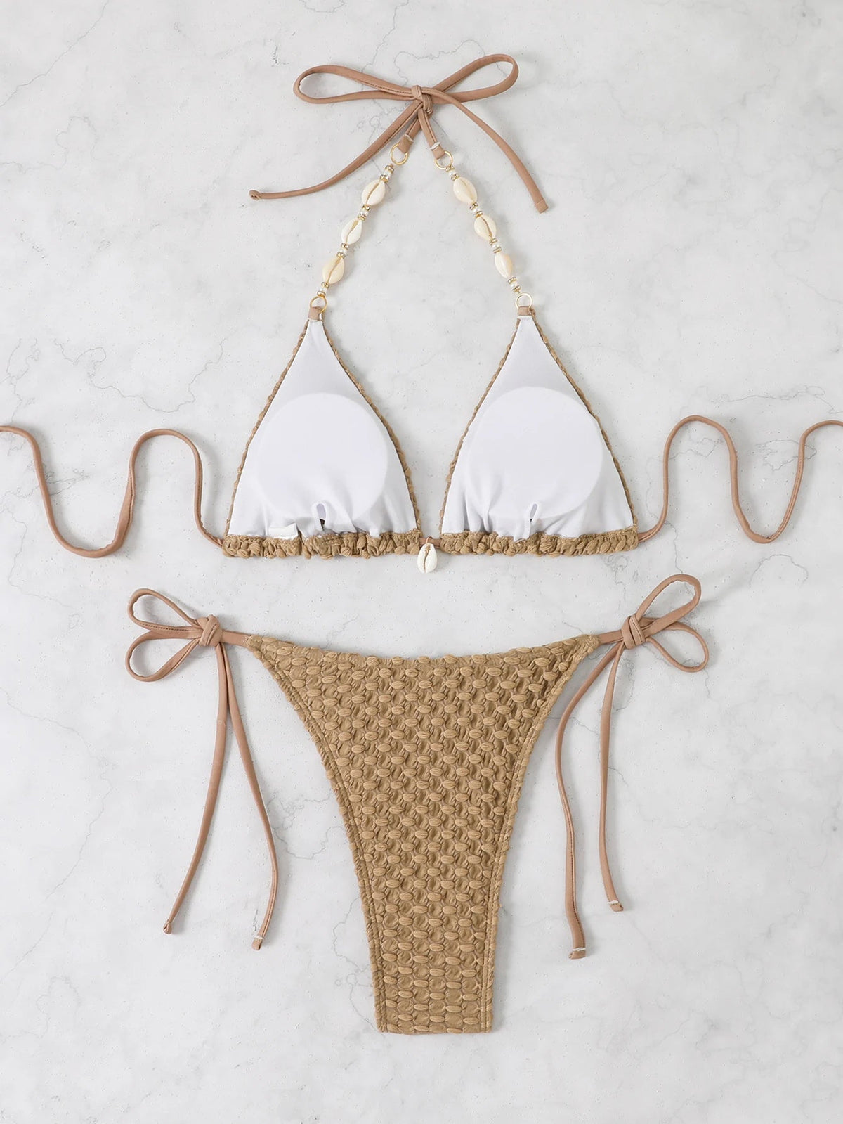 2 Piece Halter String Triangle Bikini Swimwear Mesh Swimsuit Solid Bathers Bathing Swimming Swim Suit Beachwear The Clothing Company Sydney
