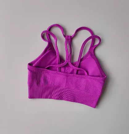 Women's fitness running and yoga sports bra by The Clothing Company Sydney, quick-drying, shockproof, summer bralette with back support.