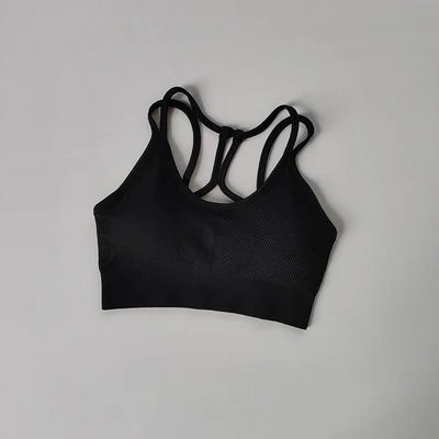 Women's shockproof summer fitness bra vest by The Clothing Company Sydney, quick-drying back design, ideal for running and yoga.
