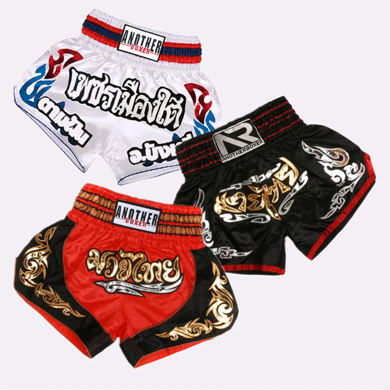 Unisex Muay Thai shorts from The Clothing Company Sydney, lightweight kickboxing and MMA training gear, black with branding details.