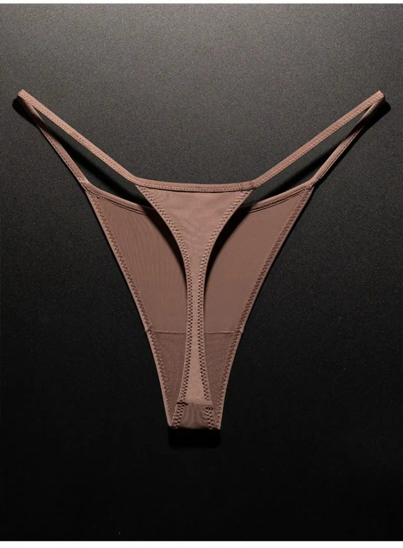 Seamless leopard print low waist G-string thong underwear for women from The Clothing Company Sydney, made of ice silk fabric.