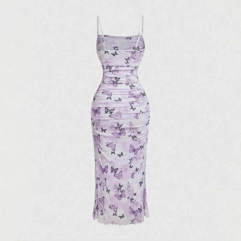 Y2K Floral Milkmaid Dress – Women’s Square Neck Slim Cami Dress for Summer The Clothing Company Sydney