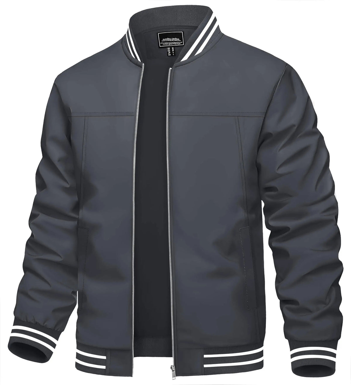 Men's lightweight waterproof casual bomber jacket from The Clothing Company Sydney, full-zip windbreaker for spring and autumn outdoor wear.