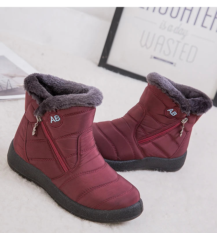 Women’s winter snow boots with warm fur lining and ankle height, designed for cold weather, by The Clothing Company Sydney.