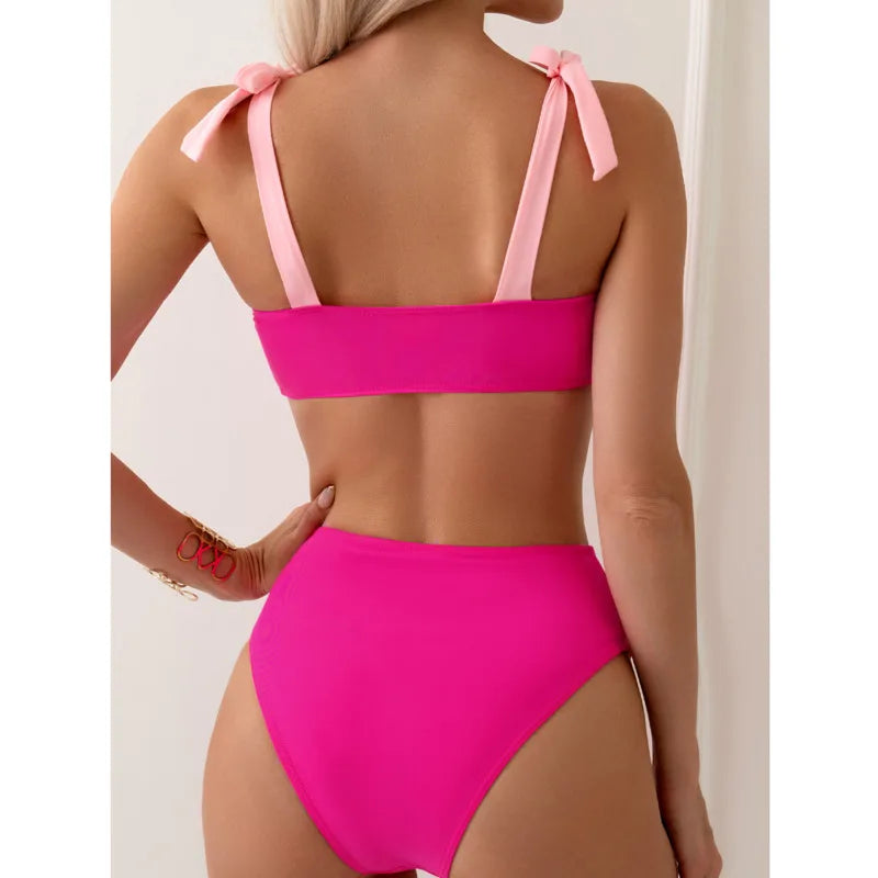 Pink Brazilian bikini set featuring push-up style swimwear for women, ideal for beach and poolside swimwear by The Clothing Company Sydney.