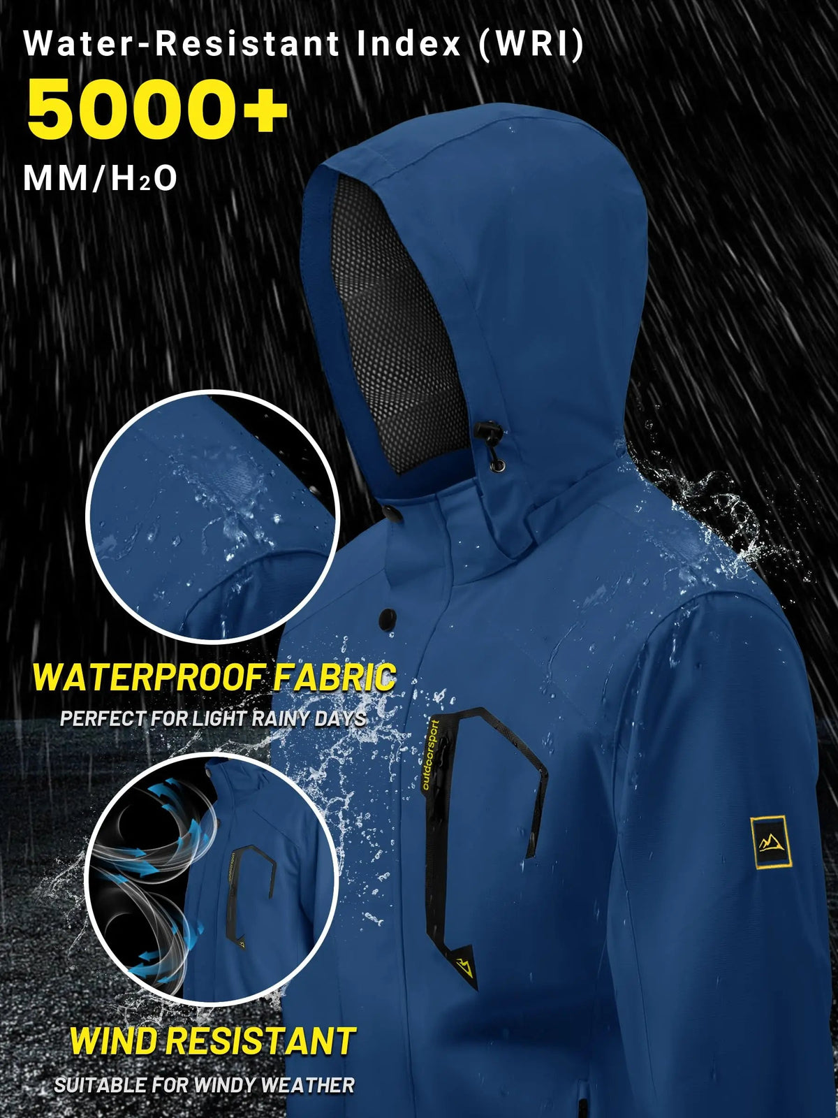 Lightweight Windbreaker Mens Mesh Lined Waterproof Rain Jacket Outdoor Fishing Hiking Jacket with Detachable Hood The Clothing Company Sydney
