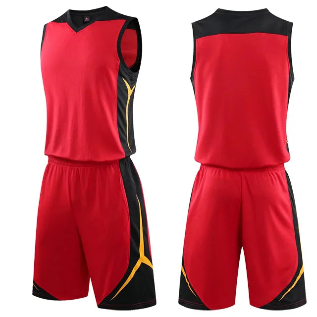 Two-piece sportswear basketball jersey and shorts set for men, women, and kids by The Clothing Company Sydney, featuring a blank customizable design.