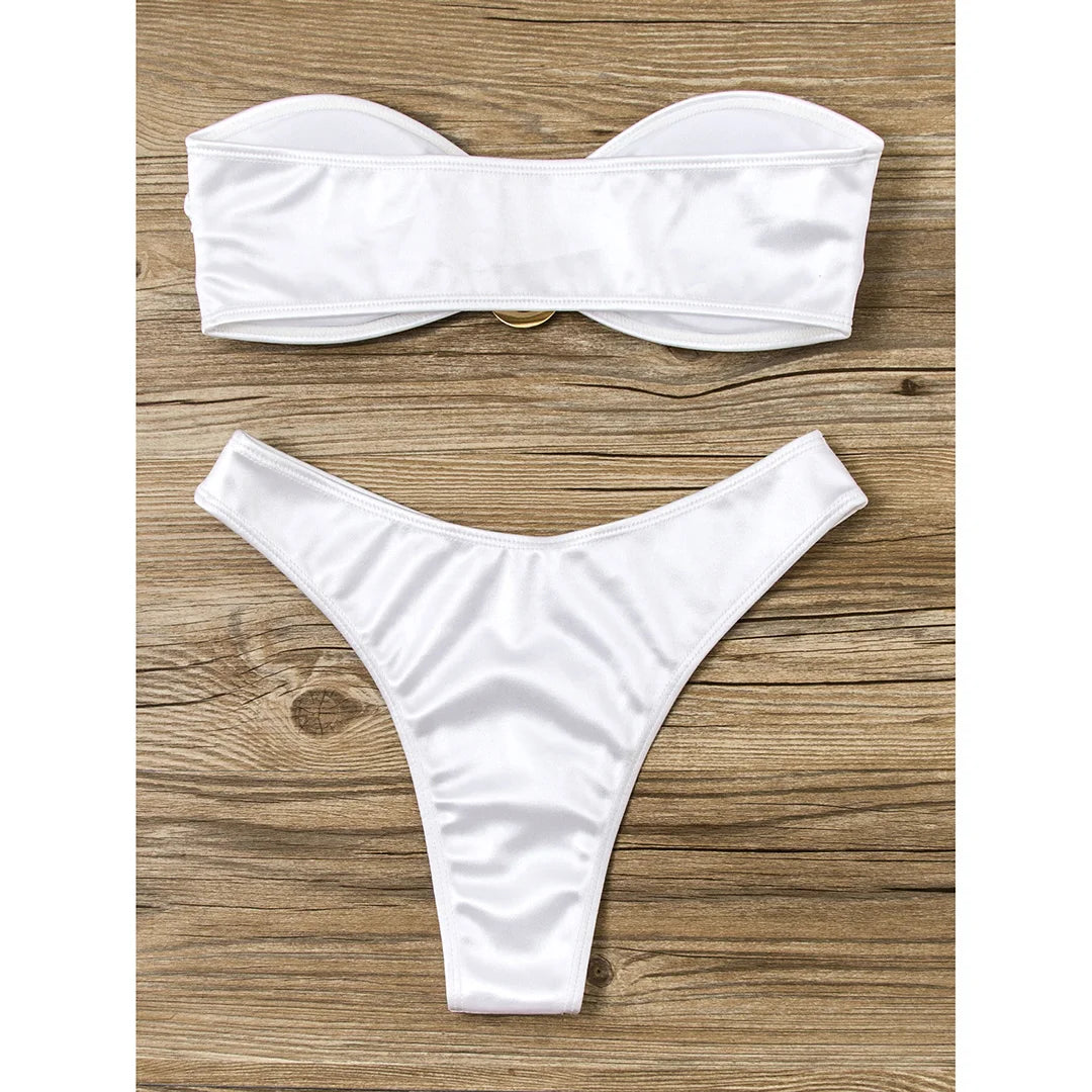 2 Piece Bandeau Strapless Bikini Swimsuit Swimwear Two-piece Bikini set Padded Bather Bathing Suit The Clothing Company Sydney