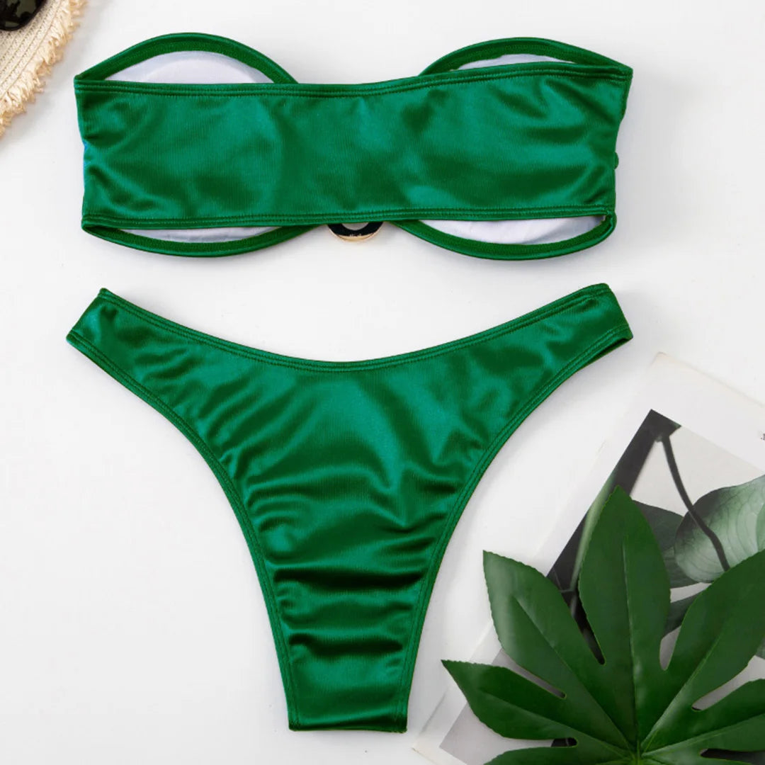 2 Piece Bandeau Strapless Bikini Swimsuit Swimwear Two-piece Bikini set Padded Bather Bathing Suit The Clothing Company Sydney
