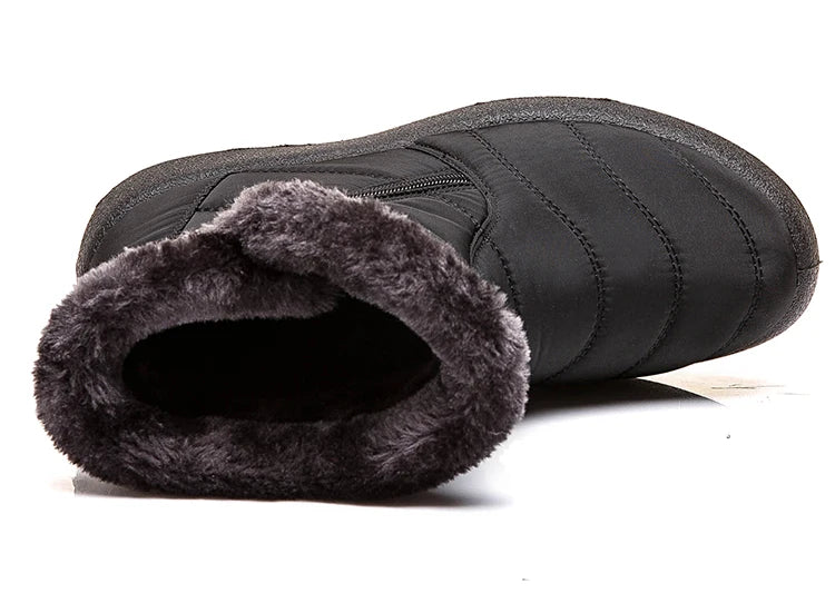 Women's winter snow boots with warm fur lining and ankle height, featuring sturdy sole and stylish design from The Clothing Company Sydney.
