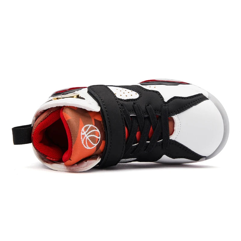 Kids boys’ basketball shoes by The Clothing Company Sydney, non-slip outdoor sports sneakers with vibrant design and secure grip.